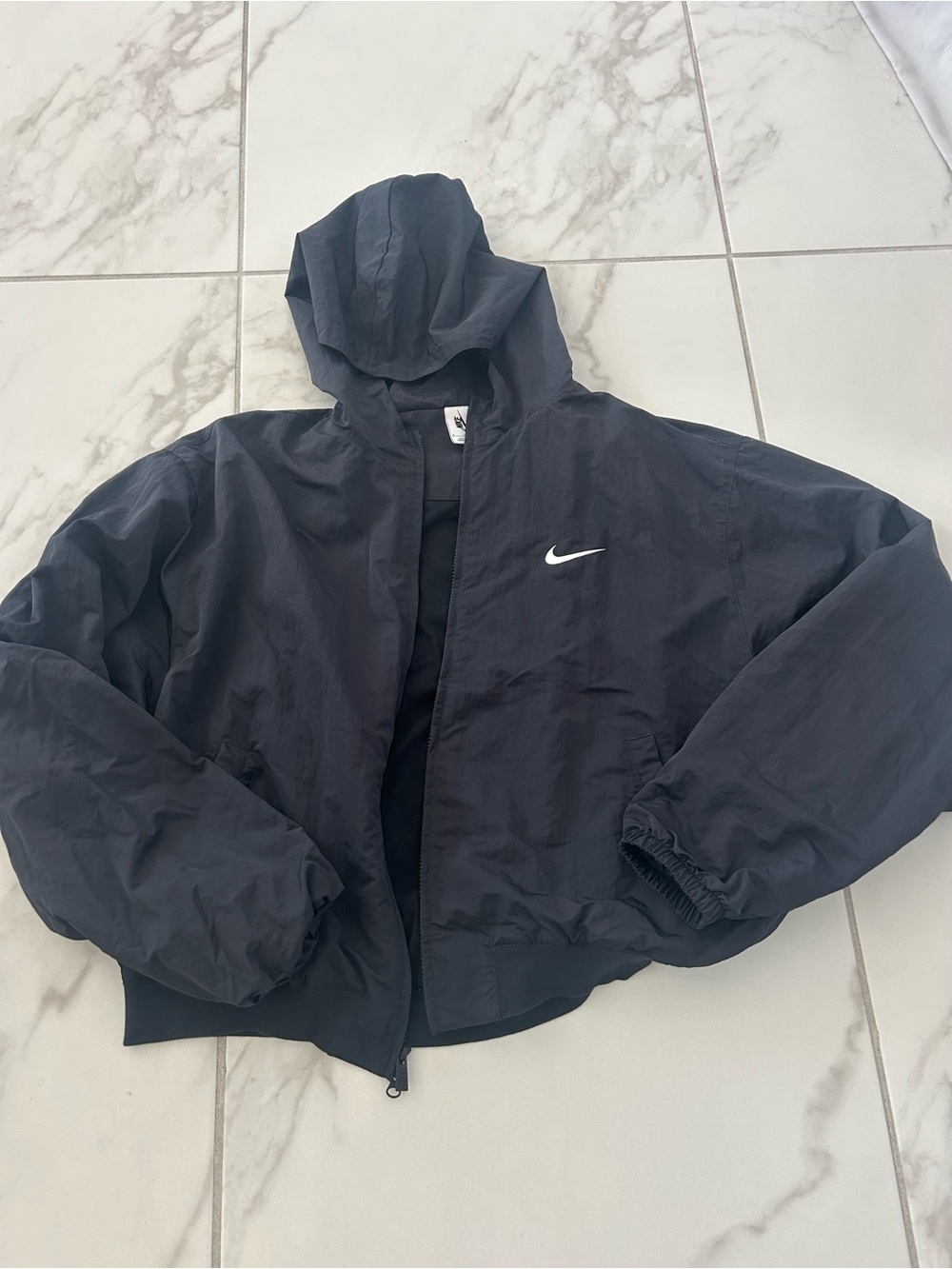 Nike Black Hoodie with White Care Tag Detail